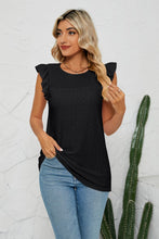 Load image into Gallery viewer, Smocked Round Neck Eyelet Top