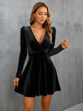 Load image into Gallery viewer, Surplice Puff Sleeve Mini Dress
