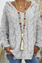 Load image into Gallery viewer, Cable-Knit Hooded Sweater