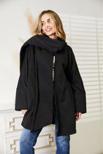 Load image into Gallery viewer, HEYSON Full Size Open Front Cardigan with Scarf Design