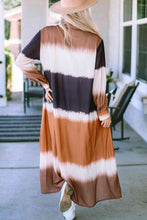 Load image into Gallery viewer, Tie Dye Colorblock Button Down Maxi Kimono
