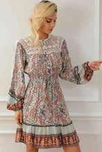 Load image into Gallery viewer, Printed Lace Detail Balloon Sleeve Dress