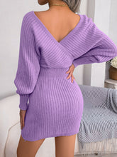 Load image into Gallery viewer, Rib-Knit Dolman Sleeve Sweater Dress