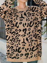 Load image into Gallery viewer, Leopard Round Neck Tunic Sweater