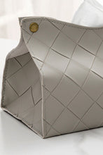 Load image into Gallery viewer, Woven Vegan Leather Tissue Box Cover