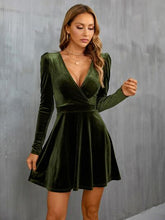 Load image into Gallery viewer, Surplice Puff Sleeve Mini Dress