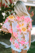 Load image into Gallery viewer, Floral Round Neck Three-Quarter Sleeve Top