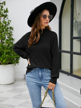 Load image into Gallery viewer, Turtleneck Dropped Shoulder Sweater