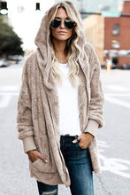 Load image into Gallery viewer, Teddy Hooded Jacket with Pockets