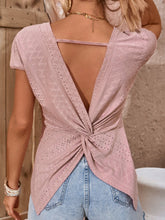 Load image into Gallery viewer, Twisted Open Back Eyelet Top