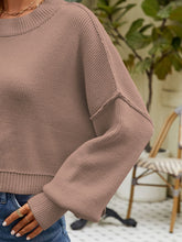 Load image into Gallery viewer, Round Neck Dropped Shoulder Sweater
