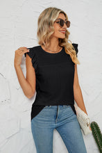Load image into Gallery viewer, Smocked Round Neck Eyelet Top