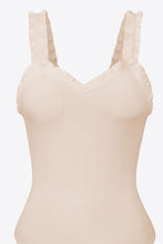 Load image into Gallery viewer, Ribbed Ruffle Trim Sleeveless Bodysuit