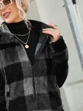 Load image into Gallery viewer, Plaid Zip-Up Collared Jacket