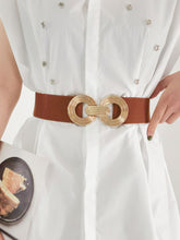 Load image into Gallery viewer, Geometric Buckle Elastic Wide Belt