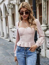 Load image into Gallery viewer, Sweetheart Neck Long Sleeve Blouse