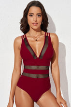 Load image into Gallery viewer, Mesh Plunge One-Piece Swimsuit