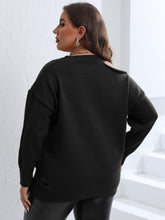 Load image into Gallery viewer, Plus Size Cutout V-Neck Sweater