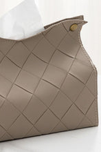 Load image into Gallery viewer, Woven Vegan Leather Tissue Box Cover
