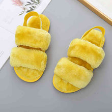 Load image into Gallery viewer, Faux Fur Open Toe Slippers