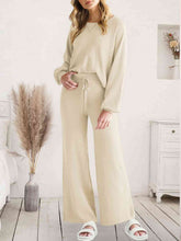 Load image into Gallery viewer, Long Sleeve Lounge Top and Drawstring Pants Set