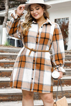 Load image into Gallery viewer, Plus Size Plaid Button Up Shirt Dress
