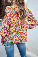 Load image into Gallery viewer, Floral Smocked Lantern Sleeve Blouse