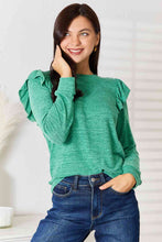 Load image into Gallery viewer, Double Take Ruffle Shoulder Long Sleeve T-Shirt
