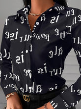 Load image into Gallery viewer, Printed Collared Neck Long Sleeve Shirt