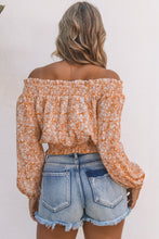 Load image into Gallery viewer, Floral Frill Trim Smocked Off-Shoulder Top