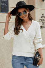 Load image into Gallery viewer, Surplice Neck Long Sleeve Sweater