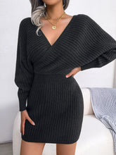 Load image into Gallery viewer, Rib-Knit Dolman Sleeve Sweater Dress