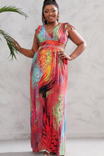 Load image into Gallery viewer, Plus Size Surplice Neck Smocked Waist Maxi Dress