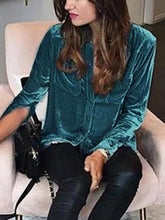 Load image into Gallery viewer, Button Up Collared Shirt with Breast Pockets