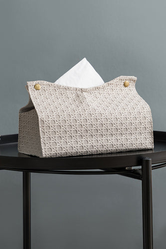 Woven Vegan Leather Tissue Box Covers