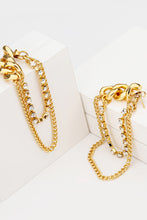 Load image into Gallery viewer, Rhinestone Copper Chain Earrings