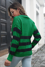 Load image into Gallery viewer, Striped Johnny Collar Sweater