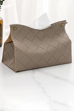 Load image into Gallery viewer, Woven Vegan Leather Tissue Box Cover