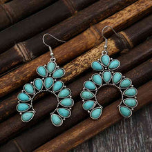 Load image into Gallery viewer, Artificial Turquoise Drop Earrings