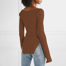 Load image into Gallery viewer, Sweetheart Neck Long Sleeve Knit Top