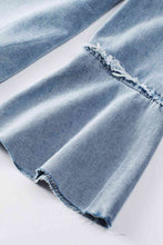 Load image into Gallery viewer, Button Front Flare Sleeve Denim Top