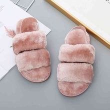 Load image into Gallery viewer, Faux Fur Open Toe Slippers