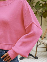 Load image into Gallery viewer, Round Neck Dropped Shoulder Sweater