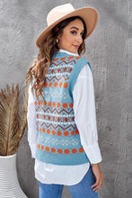 Load image into Gallery viewer, Geometric V-Neck Knit Vest