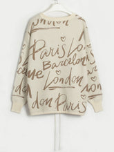 Load image into Gallery viewer, Letter Round Neck Drawstring Sweater