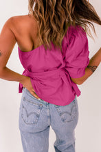 Load image into Gallery viewer, Tied Puff Sleeve One-Shoulder Top