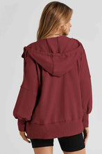 Load image into Gallery viewer, Zip Up Long Sleeve Drawstring Hoodie