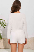 Load image into Gallery viewer, Round Neck Dropped Shoulder Top and Shorts Lounge Set