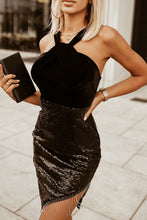 Load image into Gallery viewer, Sequin Fringe Detail Sleeveless Dress