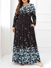 Load image into Gallery viewer, Plus Size Round Neck Maxi Dress with Pockets